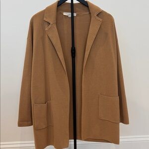 LOFT Camel Open-Front Cardigan